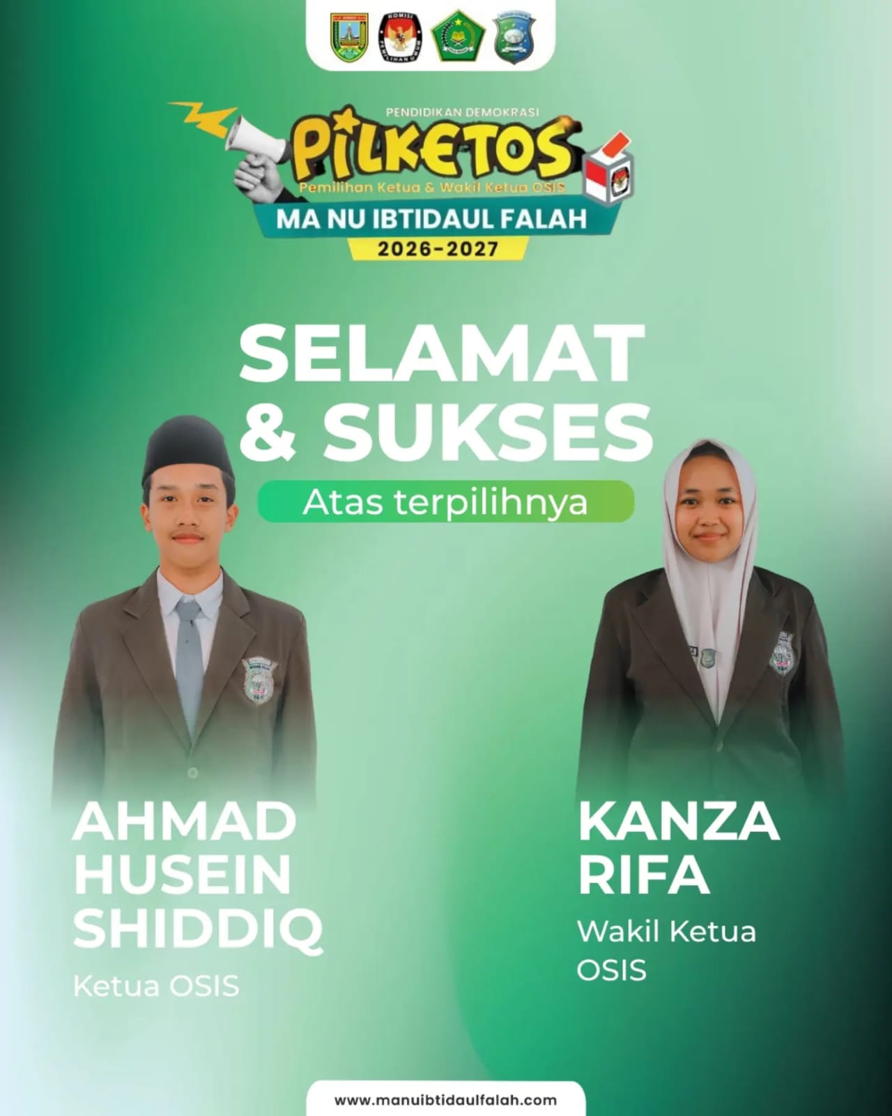 Selamat & Sukses! Nahkoda Baru OSIS MA NU Ibtidaul Falah Samirejo 2026-2027